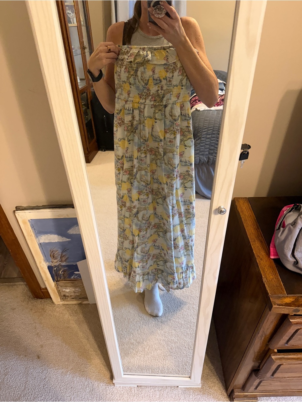 Arizona Jean Company Yellow Floral Maxi Dress